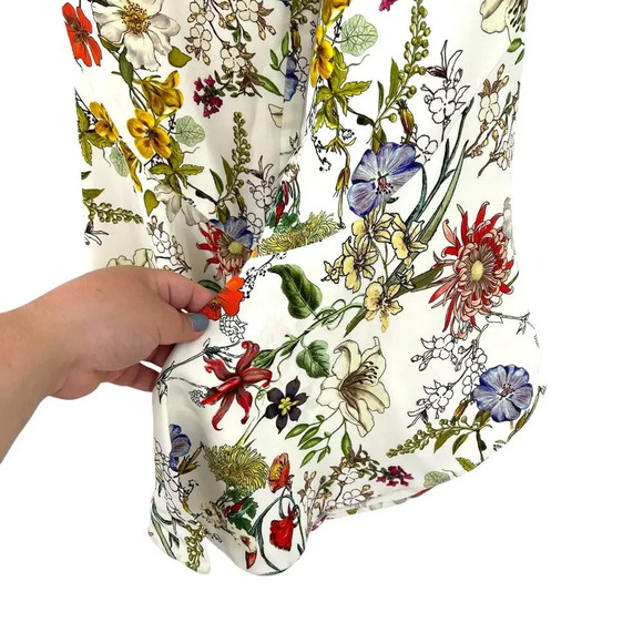 Parker Zizi Pant in Sangria Floral Botanical Flared Bell Bottom Cream Size 8‎ - Picture 6 of 13